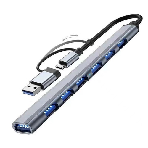 Kompaktowy i przenośny srebrny stylistyczny wygląd przedłużacz typu C koncentrator USB