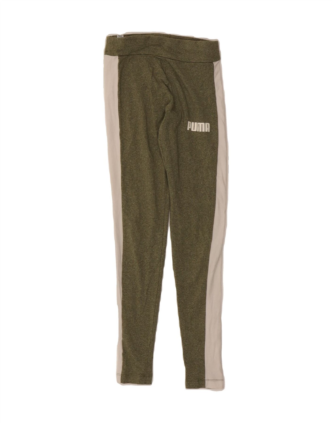 PUMA Womens Graphic Leggings UK 6 XS  Khaki Colourblock DJ20