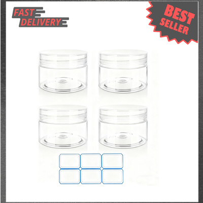 Travel Containers 1 Oz Leak Proof Bottles with Labels 4 Pack for Creams and
