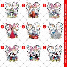 Disney Iron On Trip Family Characters DTF Heat transfer t-shirt Sticker 00141
