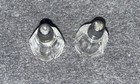 VINTAGE CLEAR GLASS SALT & PEPPER SHAKERS 6 SIDED METAL TOPS JAPAN — photo 3