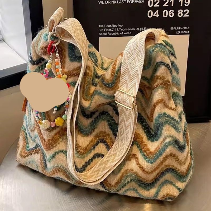 Bolso de hombro bandolera étnico bordado de lona informal para mujer