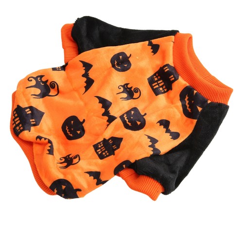 ´Dog Pumpkin Shirt Cat Bat House Pattern Elasticity Soft Plush Halloween - Picture 8 of 12
