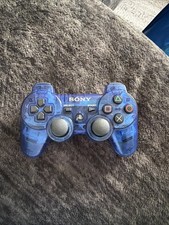 OEM PS3 Controller DualShock 3 Clear Crystal Blue Playstation 3 Tested  