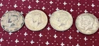 Lot Of 4 Kennedy Half Dollars, 1966 1967, 1968D And 1969
