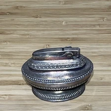 Vintage BEAUTIFUL Ronson "CROWN" SILVER PLATE FLUID TABLE LIGHTER ORIGINAL USA!