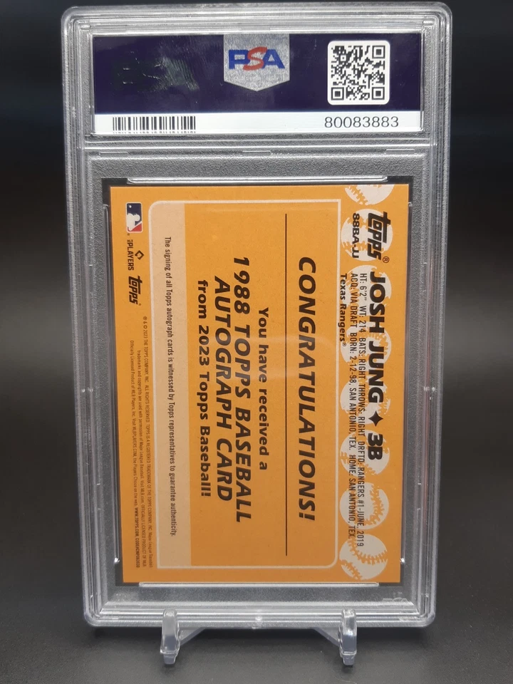 2023 Series 2 1988 Topps Baseball Josh Jung #88BA-JJ Rookie Auto RC PSA 9 - Image 2 of 2