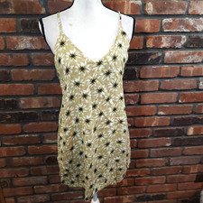 RVCA Amour Sleeveless Open Back V-neck Floral Mini Dress Boho Summer Women's M