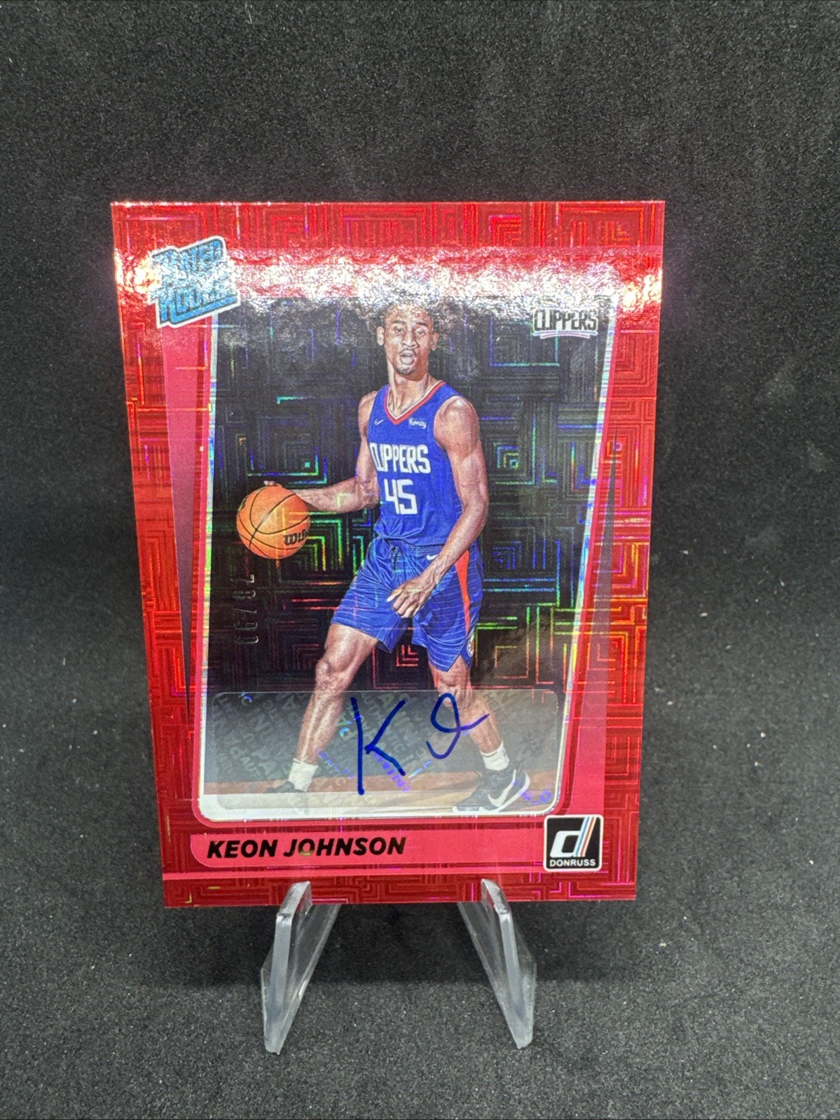 2021-22 Donruss Rated Rookies Signatures #242 Keon Johnson Choice Red Auto 59/99