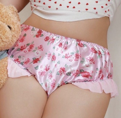 Vtg Style 2nd Skin Satin Floral Bikini Brief Panties Sissy PLUS 3X 3XL NEW - Picture 4 of 5