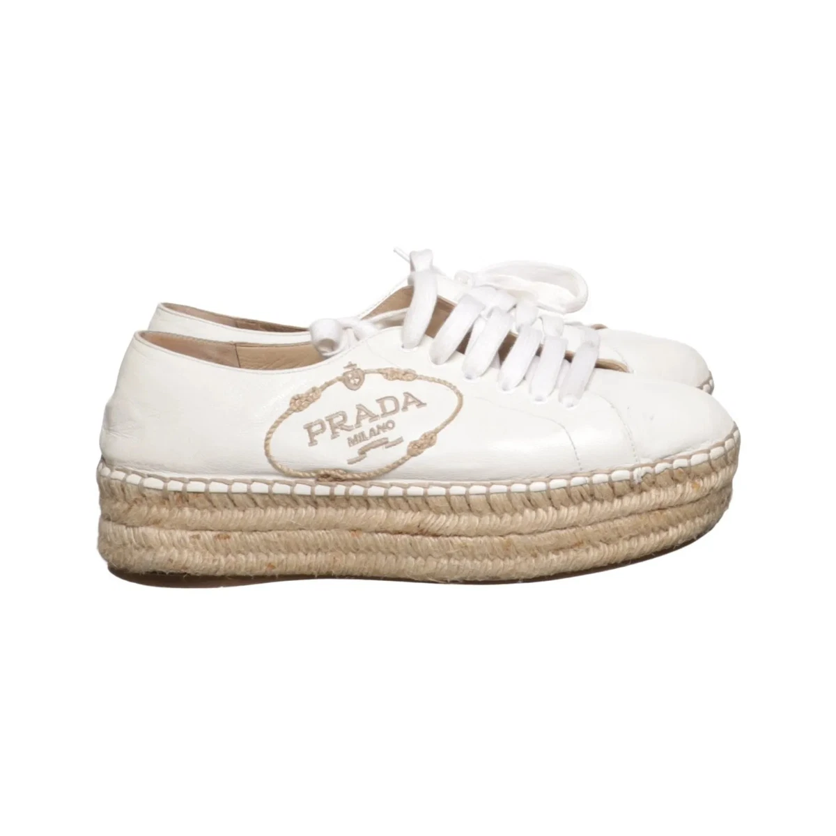 Prada, Sneaker, Größe: 39, Leder, Weiß, Damen #YeK