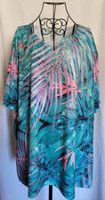 CATHERINES Women s 2X Tunic Top,  Floral desi...