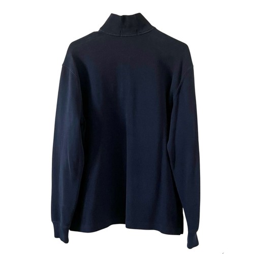 Ralph Lauren 1/4 Zip Pullover Sweater Preppy Casual Baumwolle Navy Blau Pony Medium - Bild 6 von 7