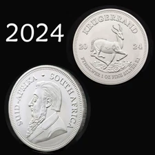 NEW！ 2024 Krugerrand Silver 1 oz 999 Silver Coin 1 Rand South Africa 999 ##