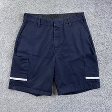 FedEx Stan Herman Workwear Cargo Shorts Mens 34 Navy Blue Reflective Strips Work