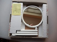 VTG 1995 EMCO SP 321 Cosmetic Shaving Mirror White Modernist 7.5" Round Wall #1