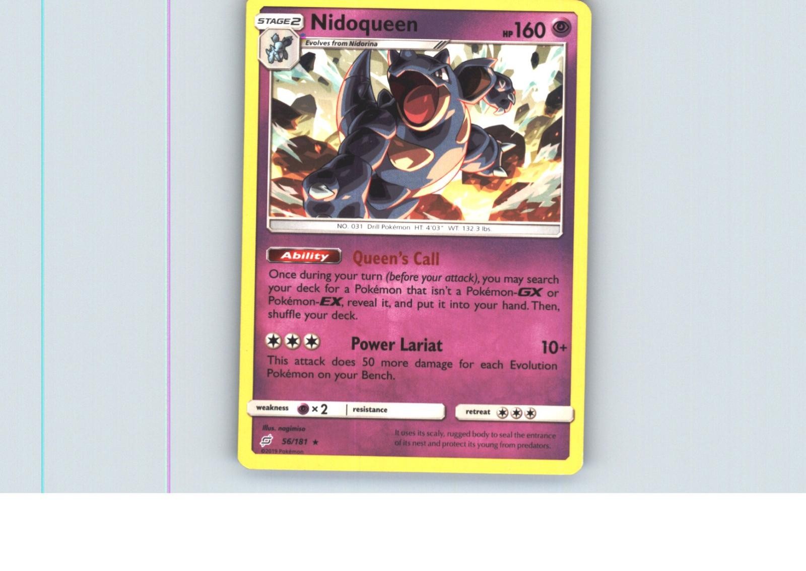 Nidoqueen 56/181 Rare Team Up Pokemon Near Mint