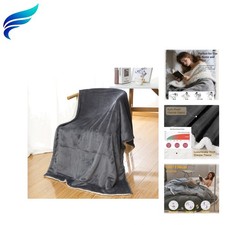 Versatile Grey Sherpa Fleece Blanket - Cozy 40" x 59" Throw for Home and Travel