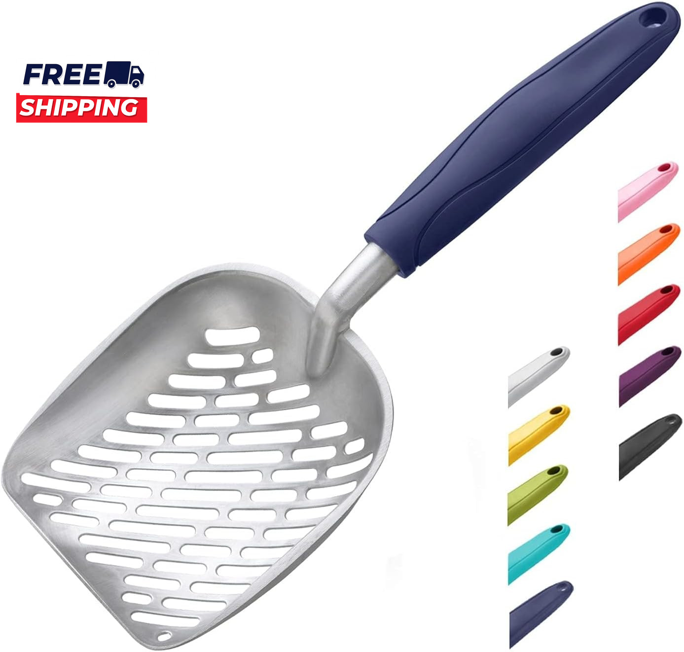 Cat Litter Scoop, Aluminum Alloy Sifter Kitty Metal Scooper 