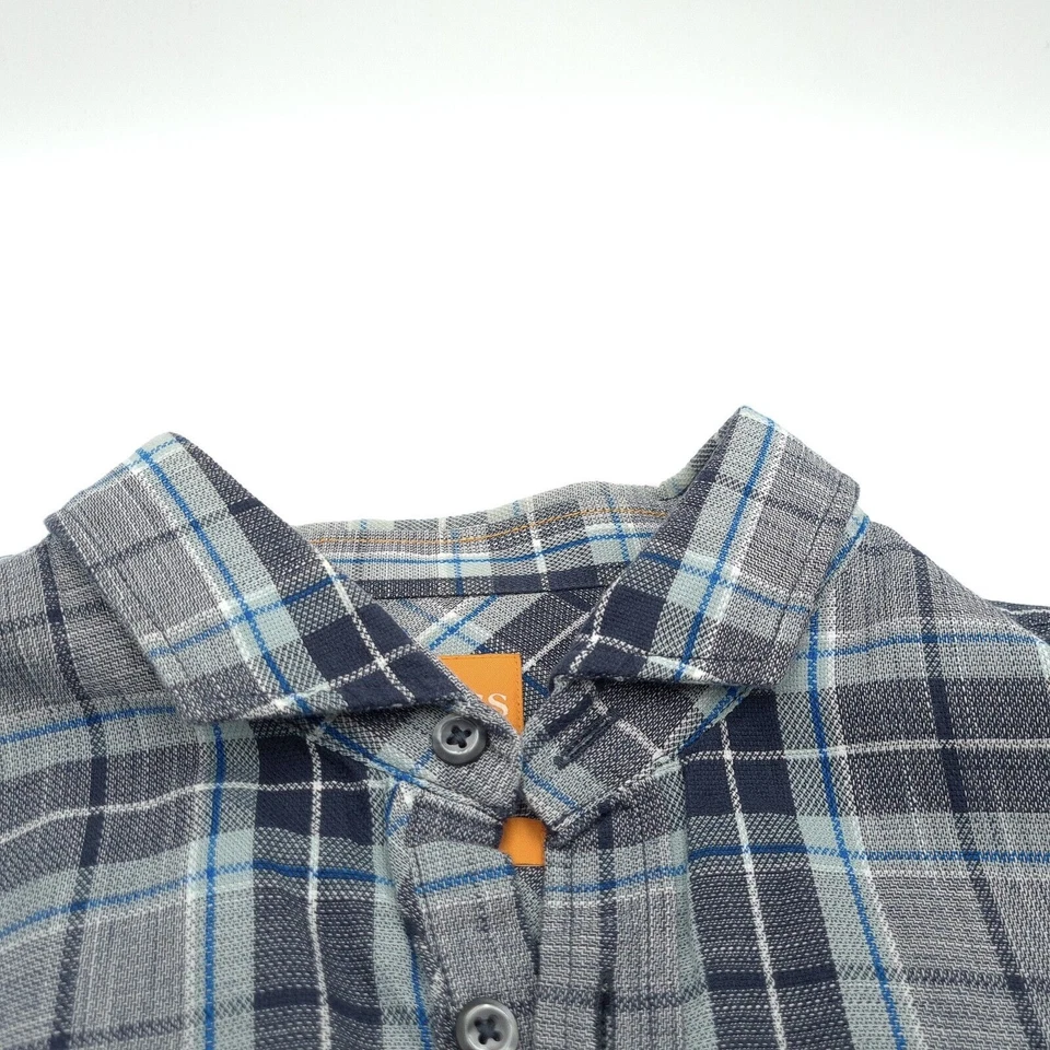 Hugo Boss Slim Fit Orange Label Check Shirt Short Sleeve Mens Aq6 Size M Medium - Image 3 of 4