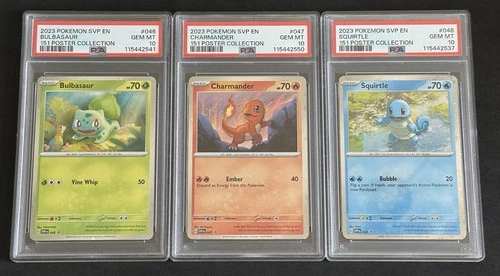Bulbasaur SVP 046 Charmander SVP 047 Squirtle SVP 048 PSA 10 151 Poster Promo