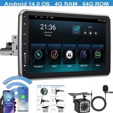 10.1 inch Touch Screen 1 DIN Android 13 Rotatable Car Stereo Radio GPS Wifi