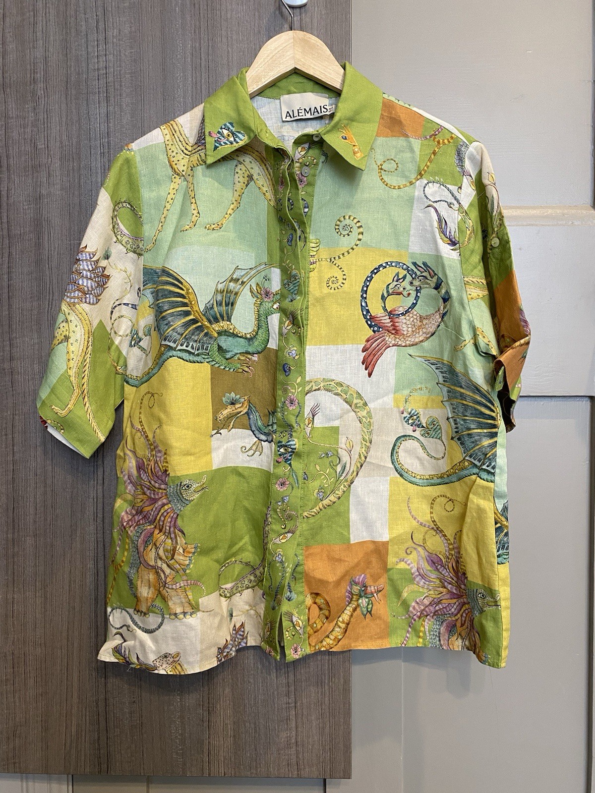 ALEMAIS Jerome Linen Set (Shirt And Pants) AU 8 / US 4 Green Dragon image 8