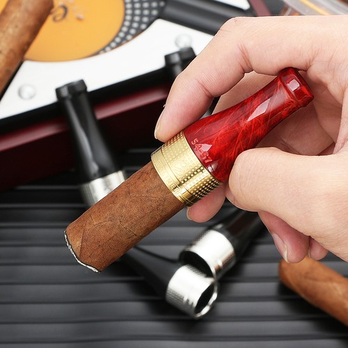 Galiner Golden Pure Copper Cigar Holder Mouthpiece Nozzle 4 Sizes Red Gift Box - Picture 4 of 9