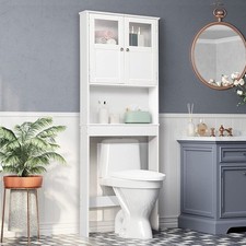 Over The Toilet Bathroom Floor Storage Cabinet Free Standing Wshelf Organizer