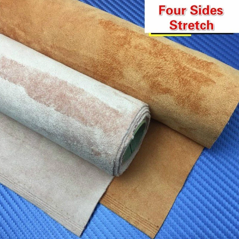 Faux Suede Fabric Double Sided Plush Material Stretch Sew Car Roof Interior Home - Image 2 of 4