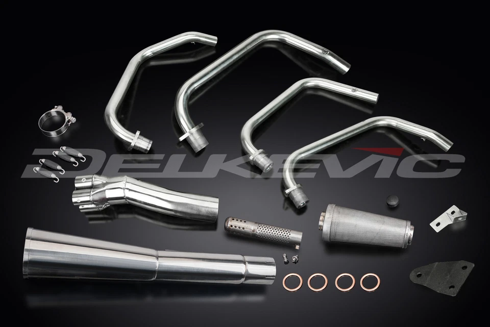 Silenciador megáfono clásico de acero inoxidable 4-1 escape completo Kawasaki KZ650D SR650 78-81 Foto 3 de 4