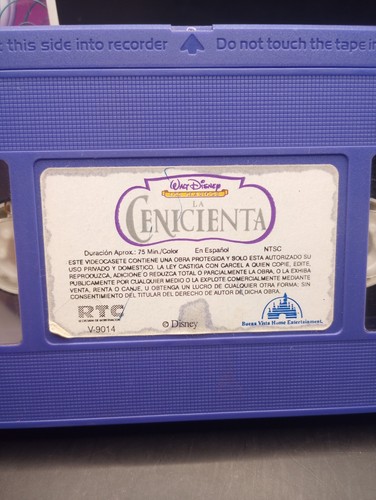 Disney Cinderella La Cenicienta Spanish Version VHS Rare Purple Tape Espanol - Picture 5 of 15