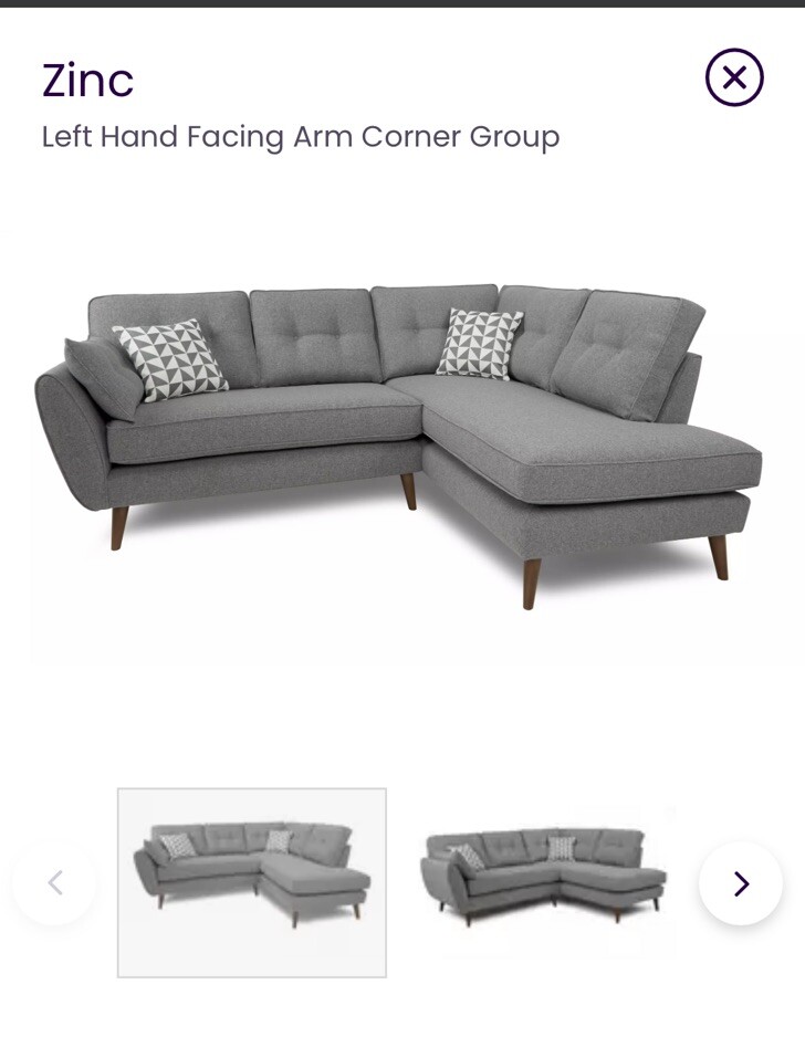 DFS french connection zinc corner sofa eBay