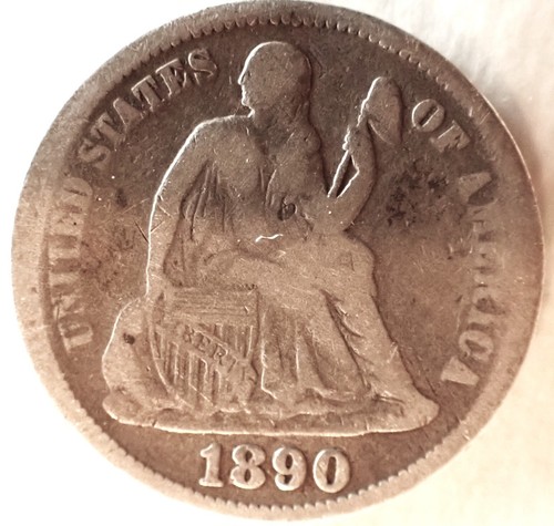 1890 Silver US Philadelphia Mint Seated Liberty Dime🪙Type 4🪙 - Picture 3 of 6