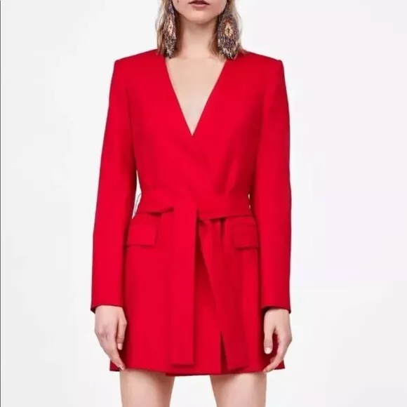 Zara blazer style dress with best sale belt