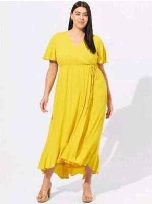 torrid yellow dress Cream Floral 4X Curvy Thrift Co Torrid super soft knit yellow