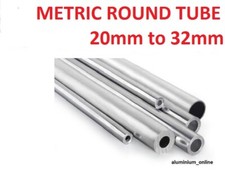 ALUMINIUM ROUND TUBE METRIC 20mm 22mm 25mm 28mm 30mm 32mm 