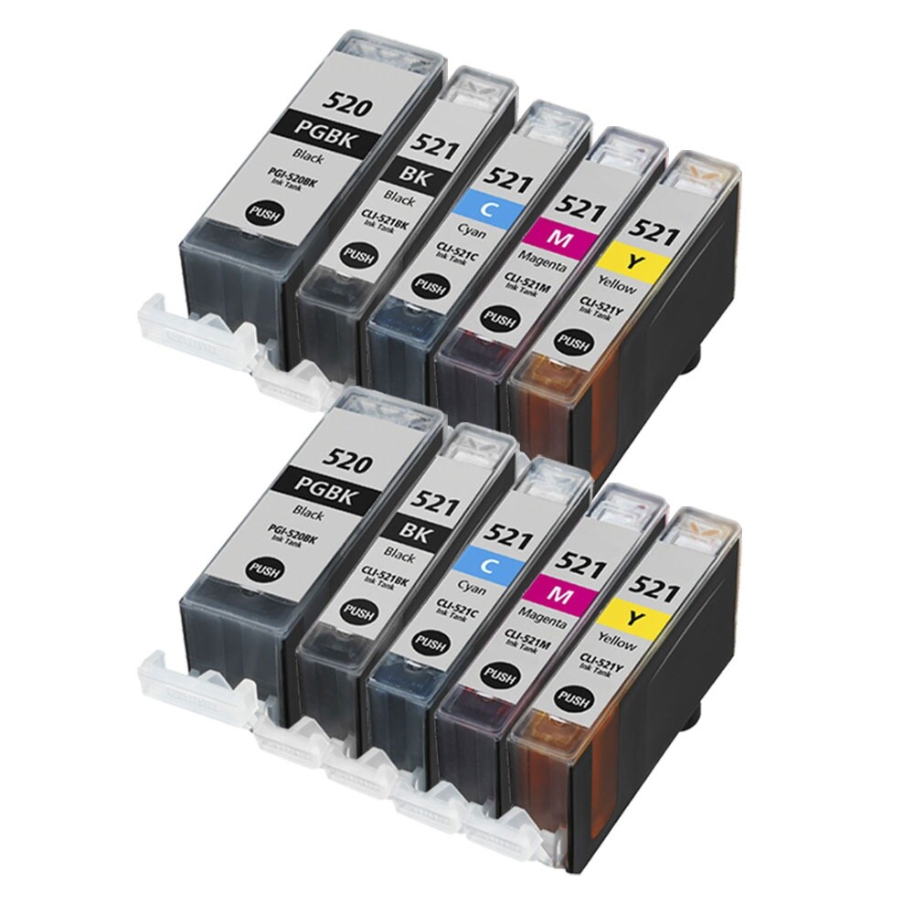 10 Ink Cartridge For Canon iP3600 iP4600 iP4700 MP540 MX870 PGI-520 CLI-521