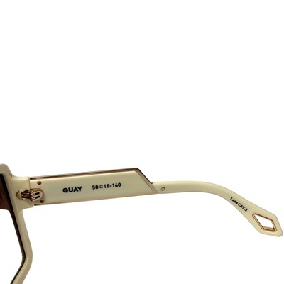 Quay Australia Almost Ready Oversized Sunglasses Ivory Brown  display picture 2