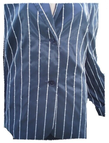 Delmod Blazer Pailletten weiß blau Gr 46 - Bild 5 von 9