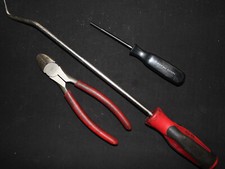 3 Snap-on Hand Tools; Pick-SGA1710B, Diag Cutters-87BCP & Carb Adj tool-S 6135