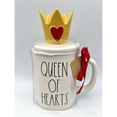 Rae Dunn Disney Coffee Mug w/ Lid Queen of Hearts Alice in Wonderland
