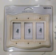 allen roth 3-Gang Standard Size Weathered White Finish Wood Indoor Wall Plate
