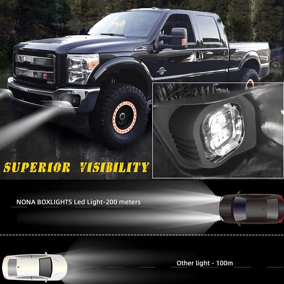 DNA Motoring Projector LED Fog Lights For 2011-2016 Ford F-250/F-350 Super Duty – Clear