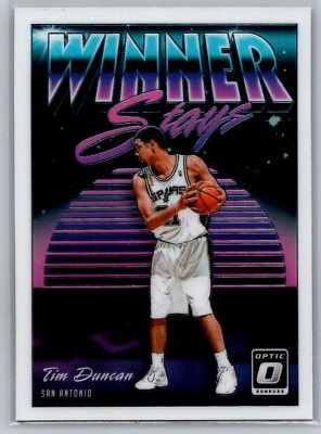 2018 Donruss Optic Winner Stays Basketball #12 Tim Duncan San Antonio Spurs HOF