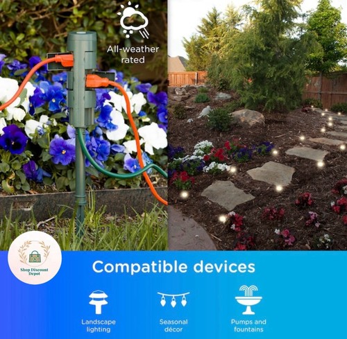 Jasco Outdoor WiFi Smart Yard Stake Alexa Hey Google Christmas Light Control - Picture 2 of 7