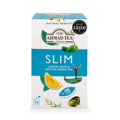 Ahmad Tea Natural Benefits SLIM - Lemon Mate & Matcha Green Tea  20 Teabags