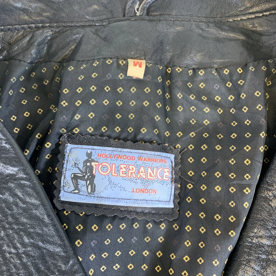 Vtg Hollywood Warriors Women Sz M Bolero Black Leather Jacket-1 Snap Needs Cover - Image 4 of 4