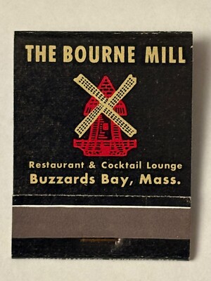 Bourne Mill Restaurant Lounge Full Matchbook Thirsty Whale Buzzards Bay MA Red