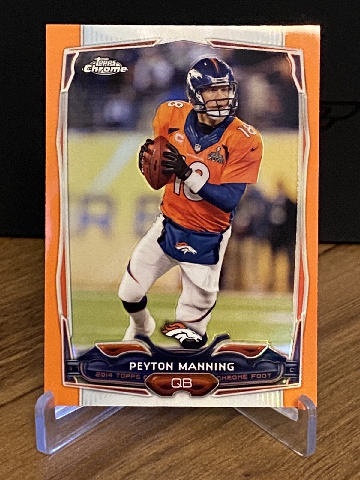 Peyton Manning 2014 Topps Chrome Orange Refractor Football Card #42